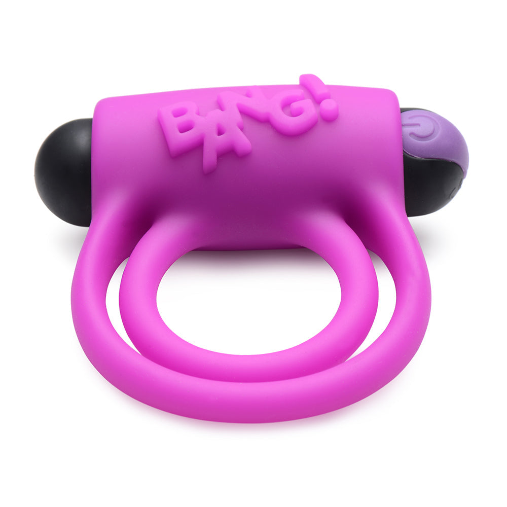 Bang! Vibrating Cock Ring & Bullet w/Remote Control - Purple