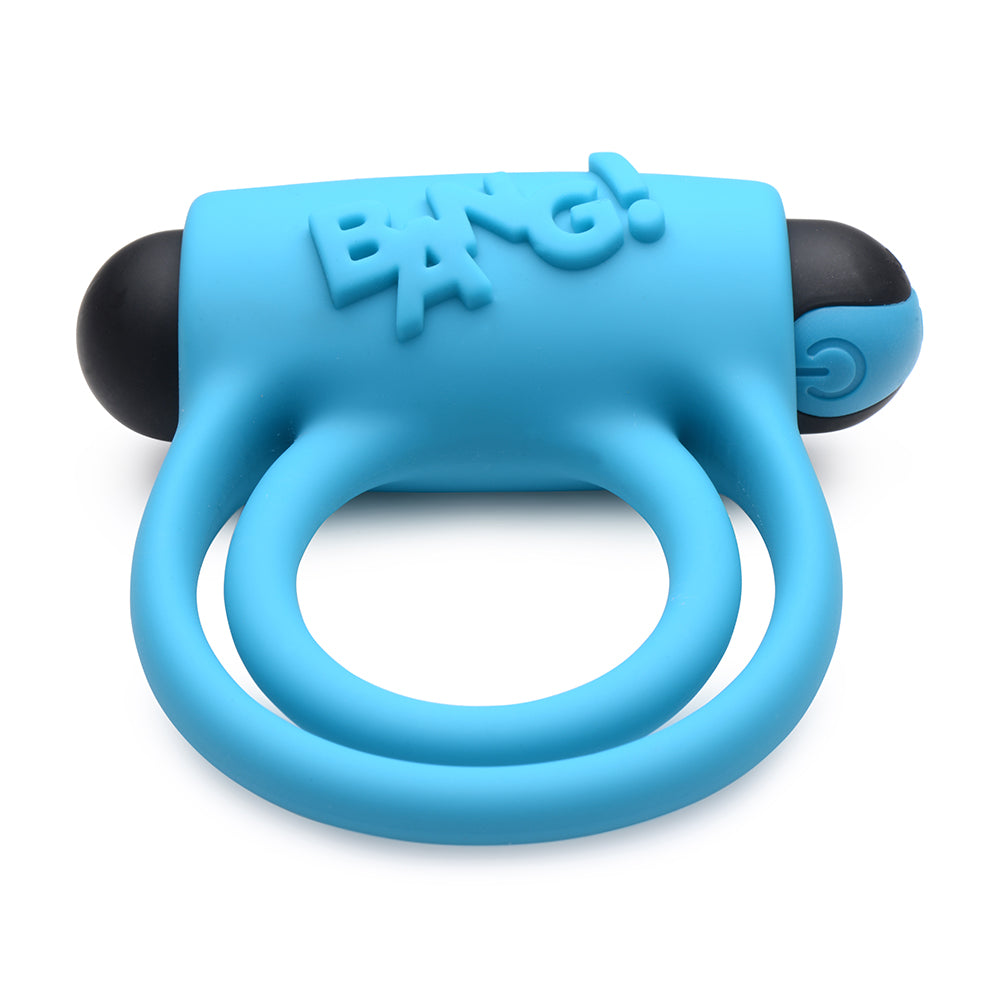 Bang! Vibrating Cock Ring & Bullet w/Remote Control - Blue