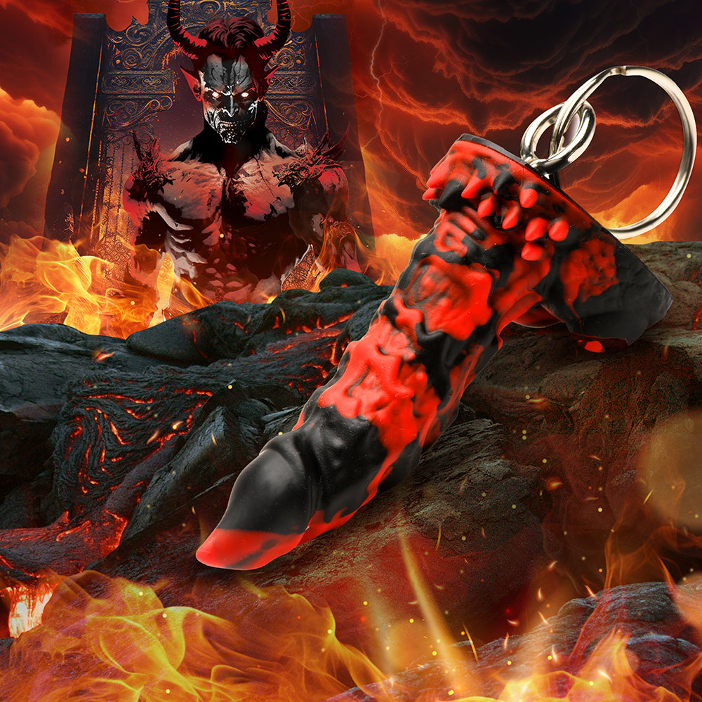 Creature Cocks Fire Demon Keychain - Red/Black