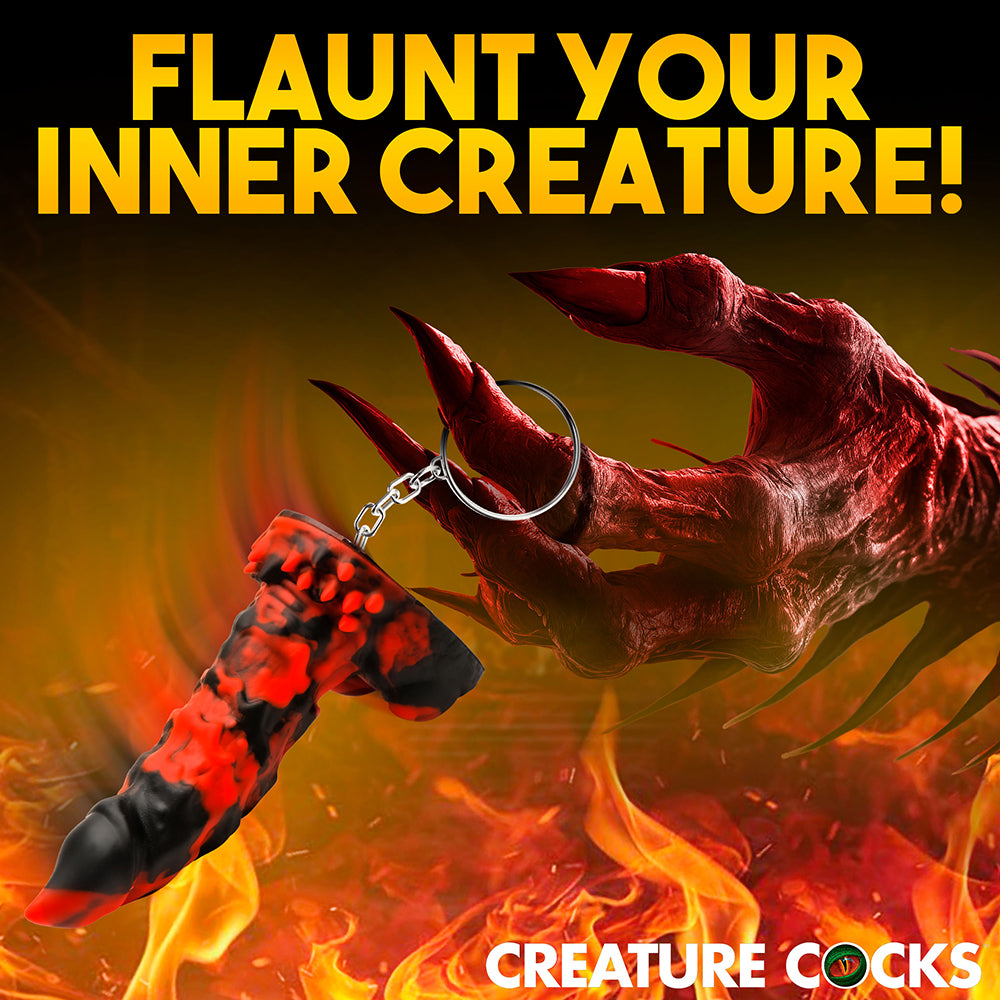 Creature Cocks Fire Demon Keychain - Red/Black