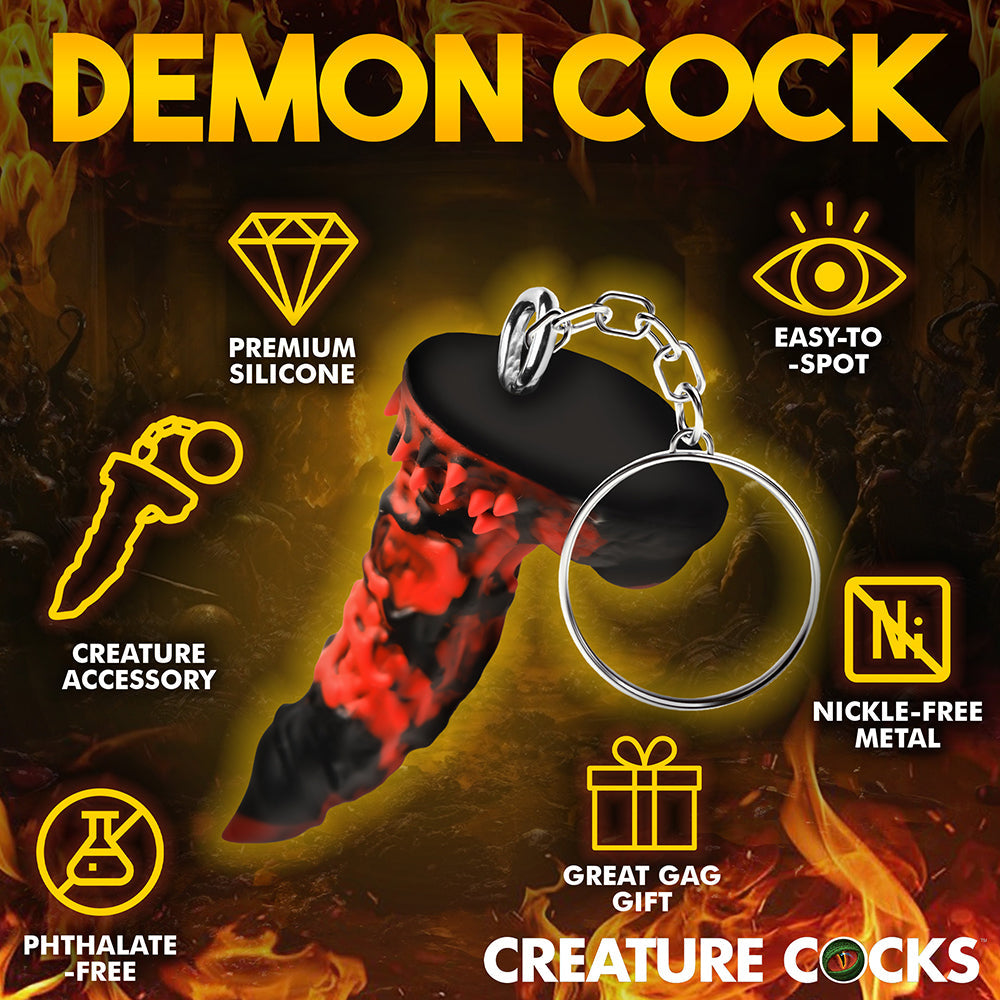 Creature Cocks Fire Demon Keychain - Red/Black