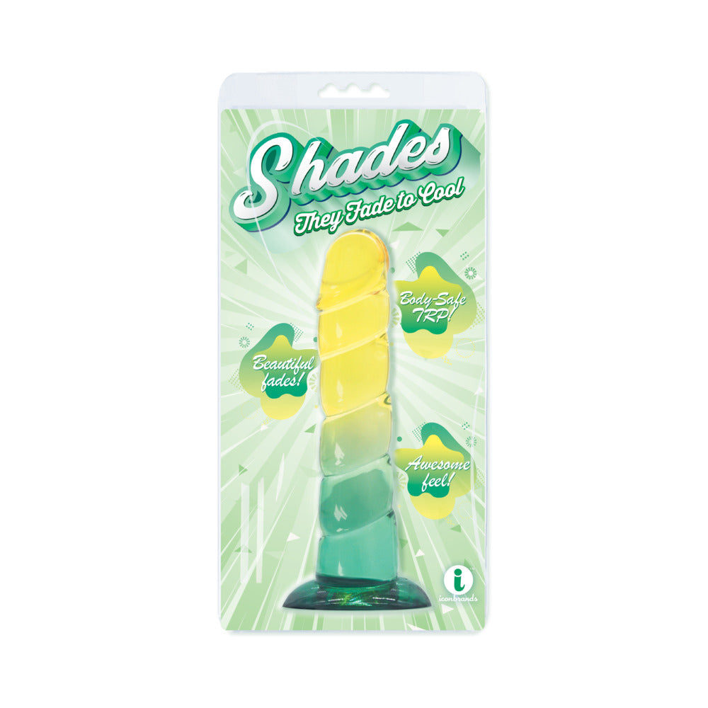 Shades Jelly Swirl TPR Gradient Dong Small - Yellow/Mint