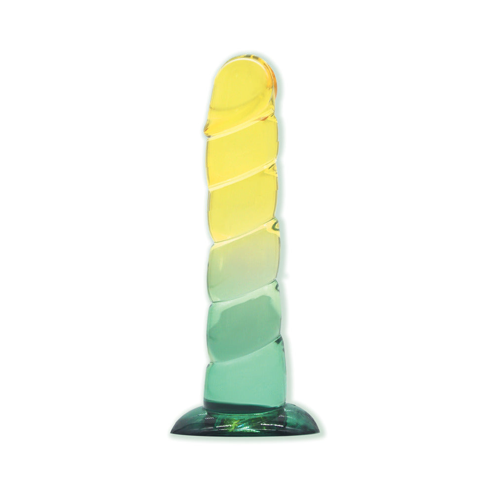 Shades Jelly Swirl TPR Gradient Dong Small - Yellow/Mint