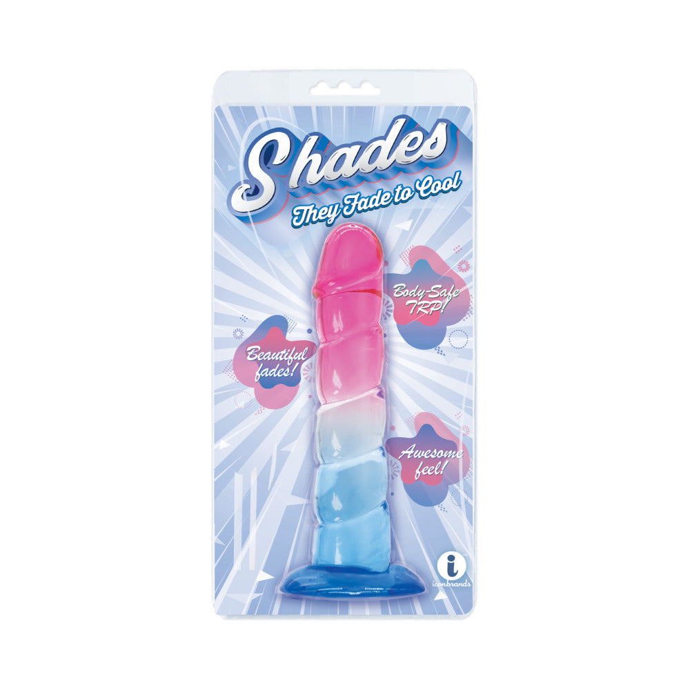 Shades Jelly Swirl TPR Gradient Dong Small - Pink/Blue