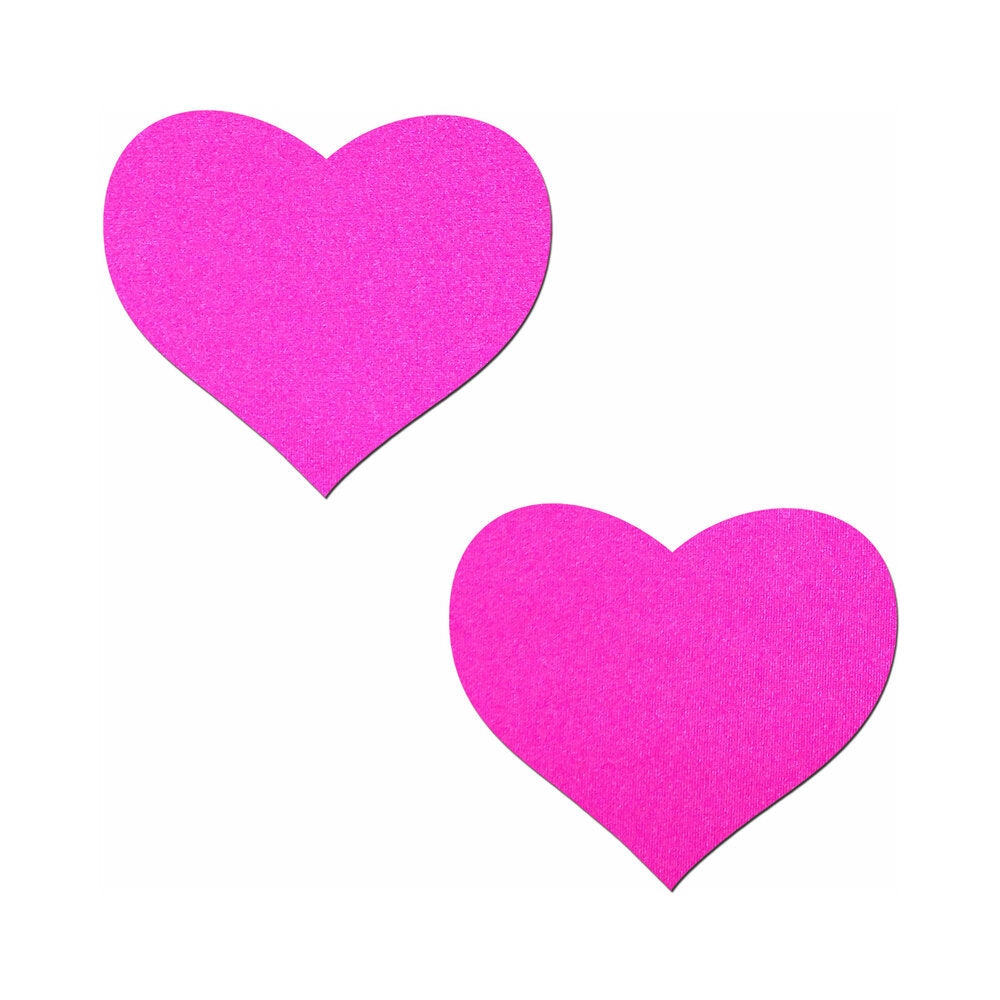 Pastease Basic Heart Black Light Reactive - Neon Pink O/S