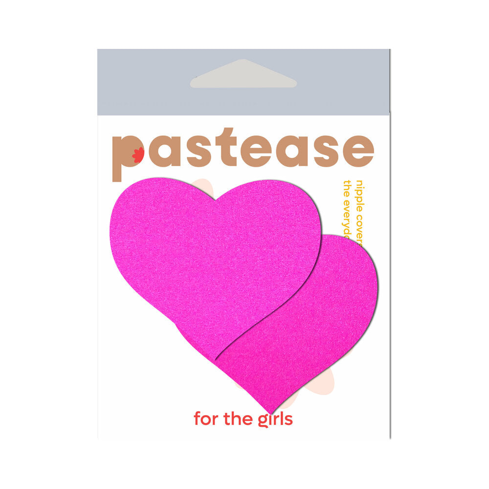 Pastease Basic Heart Black Light Reactive - Neon Pink O/S