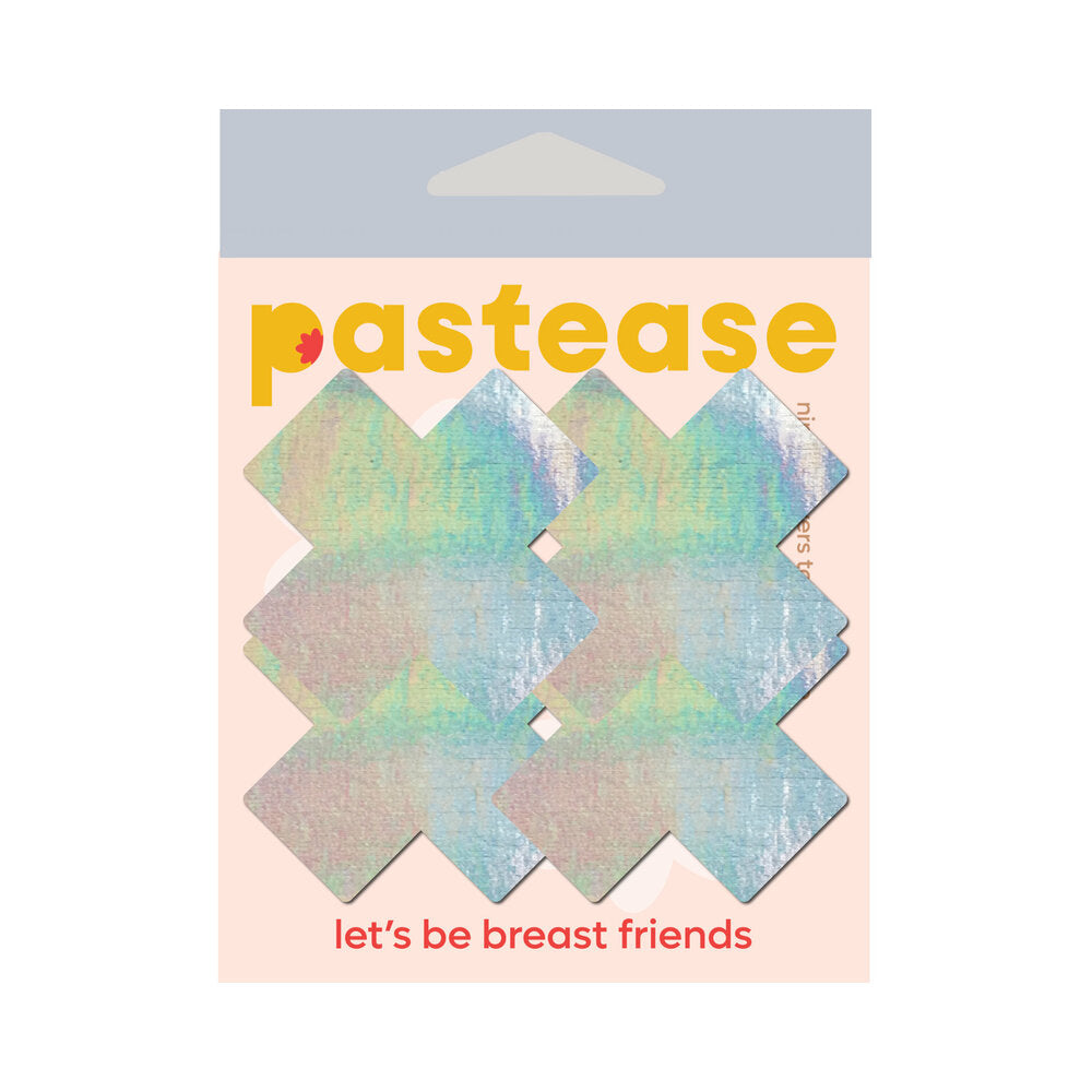 Pastease Premium Petites Holographic Plus X - Silver O/S Pack of 2 Pair