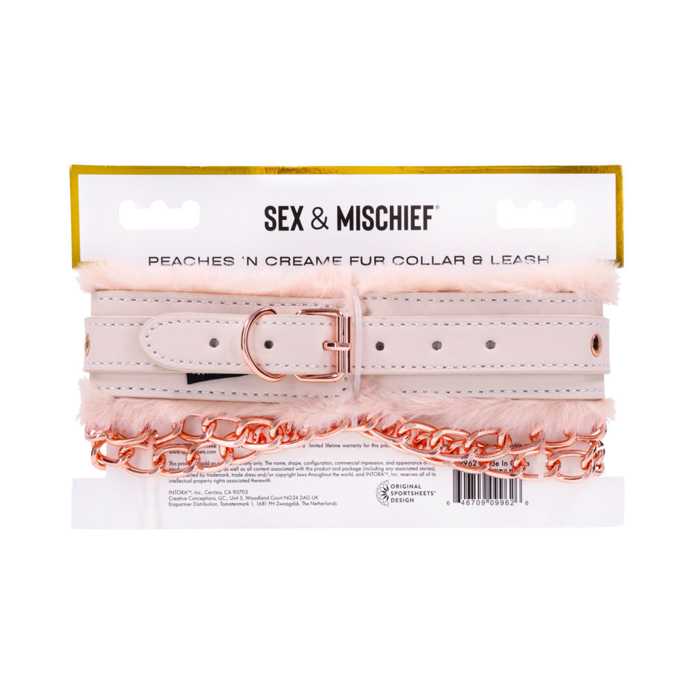 S&M Peaches ‘n CreaMe Fur Collar & Leash