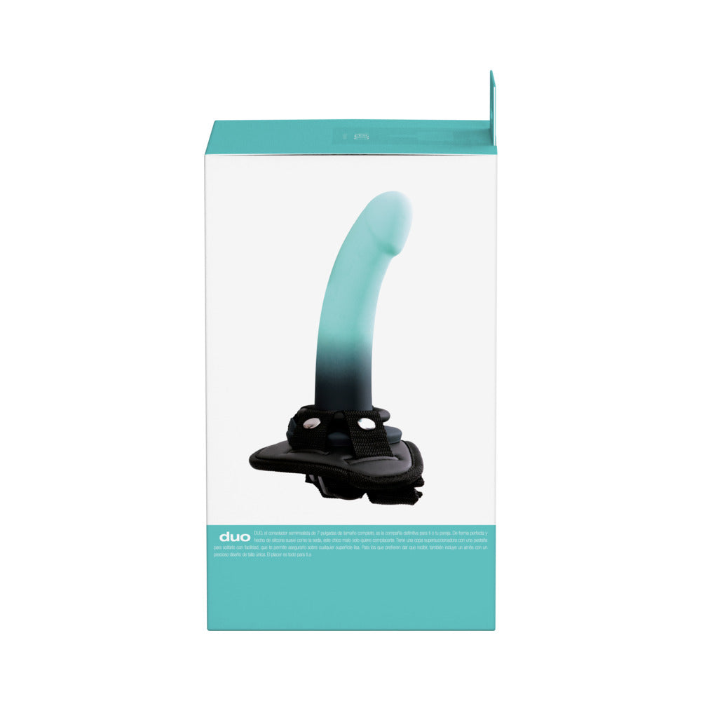 VeDO Duo Silcone Dildo w/Harness - Turquoise/Black