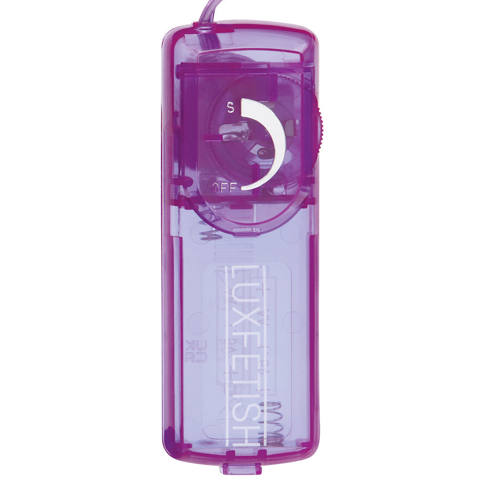 Lux Fetish Vibrating Nipple Suckers w/Wired Remote Control - Purple