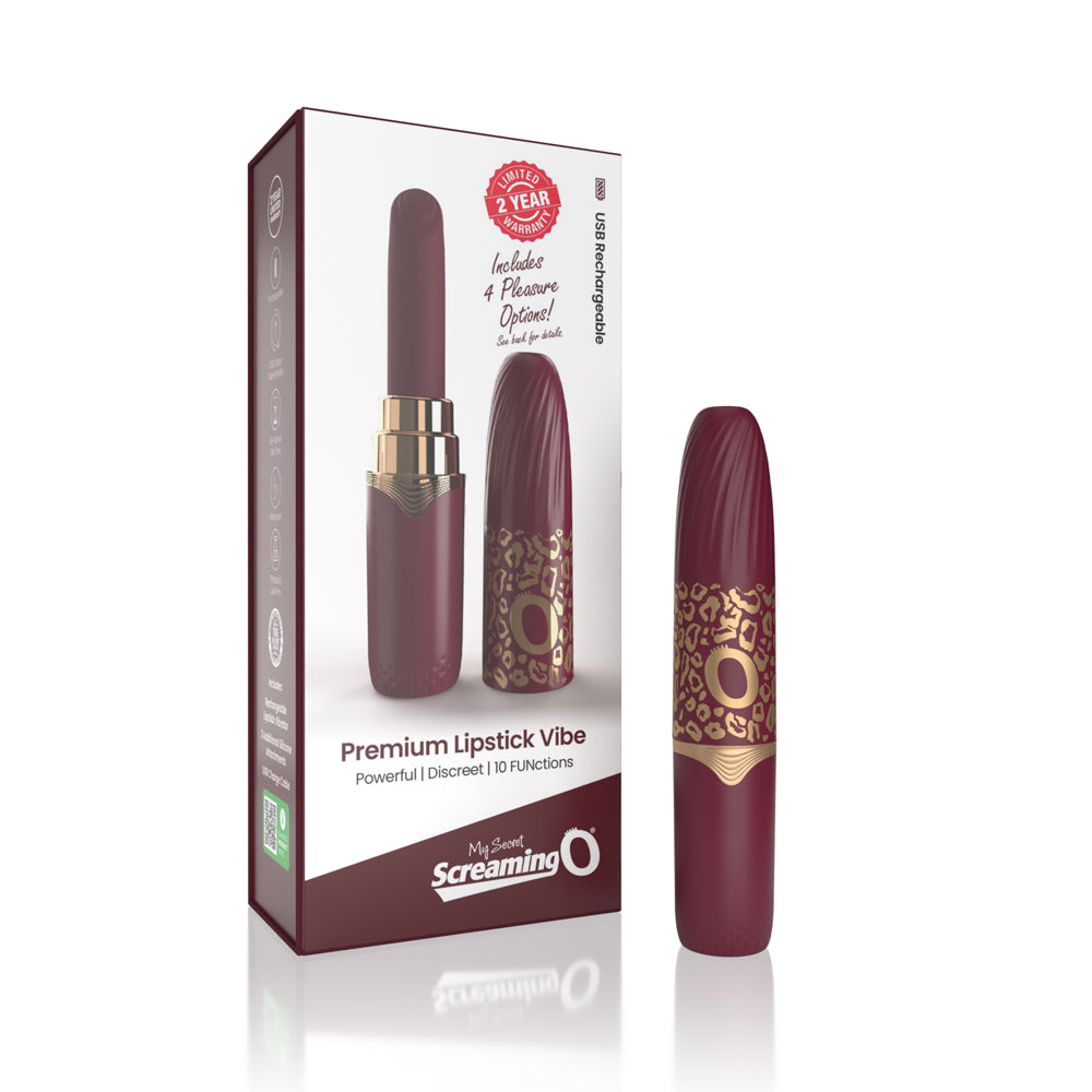My Secret Premium Rechargeable Vibrating Lipstick-Merlot