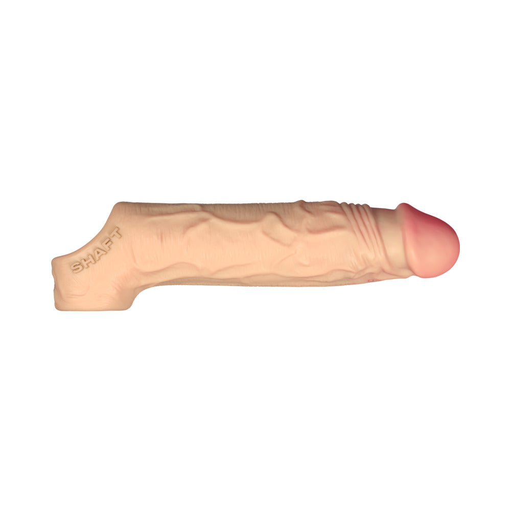 Shaft Flexskin Liquid Silicone 7.8" Vibrating Sheath - Pine