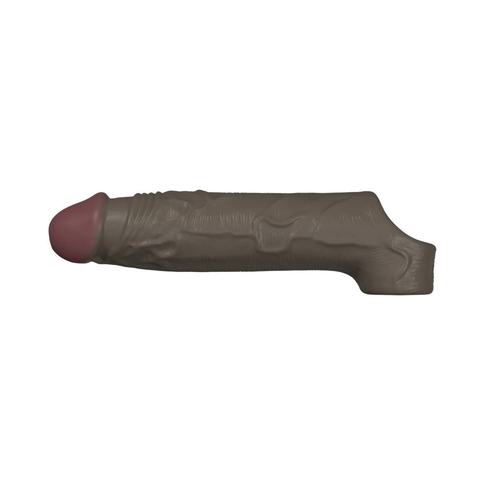 Shaft Flexskin Liquid Silicone 7.8" Vibrating Sheath - Mahogany
