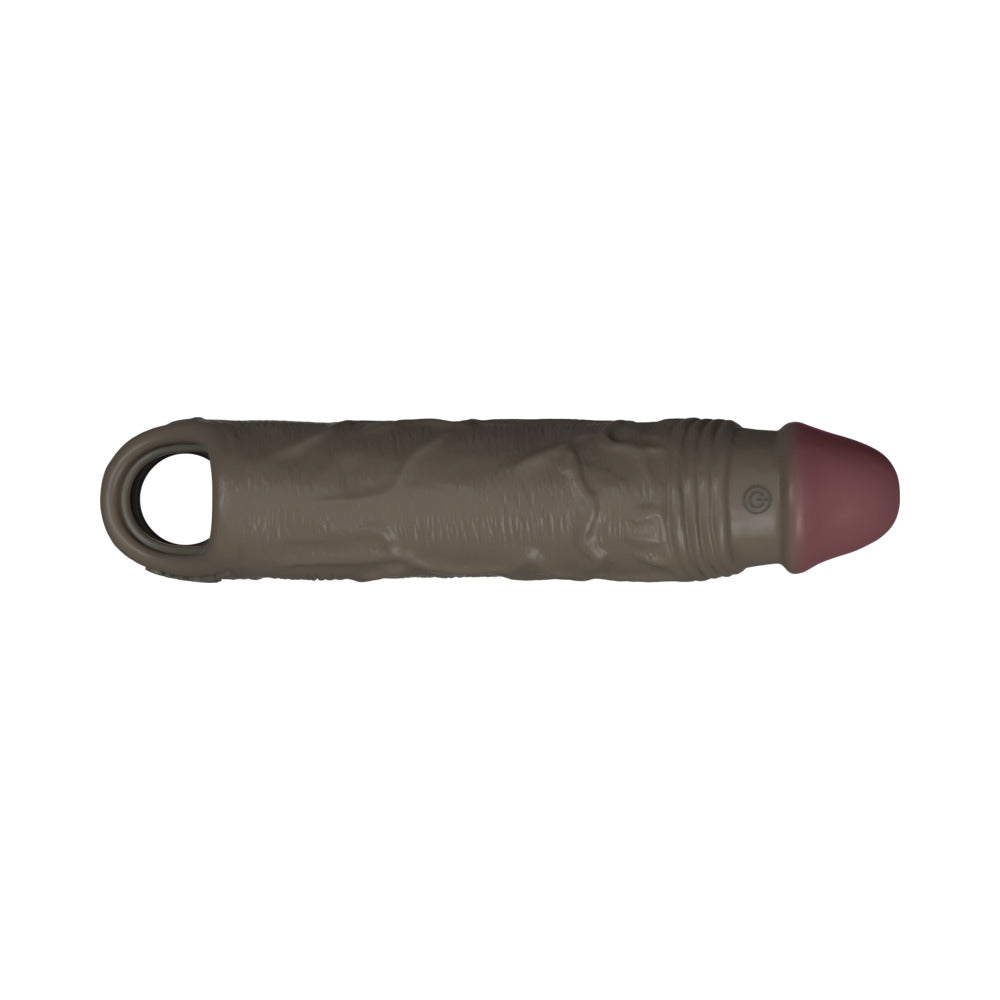Shaft Flexskin Liquid Silicone 7.8" Vibrating Sheath - Mahogany