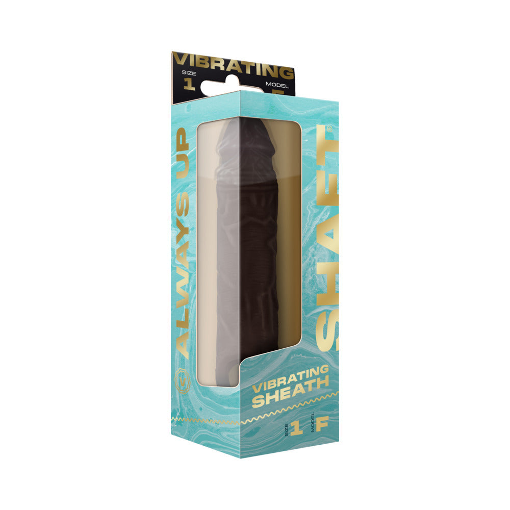 Shaft Flexskin Liquid Silicone 7.8" Vibrating Sheath - Mahogany