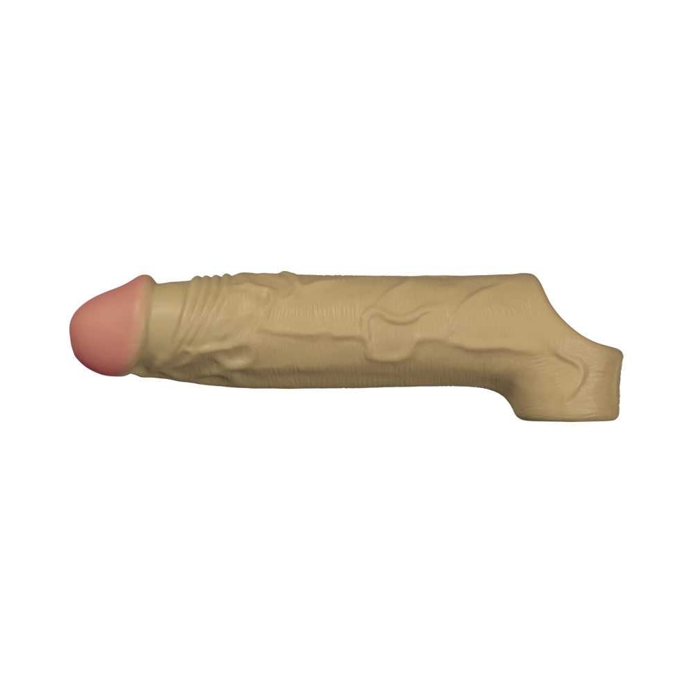 Shaft Flexskin Liquid Silicone 7.8" Vibrating Sheath - Oak