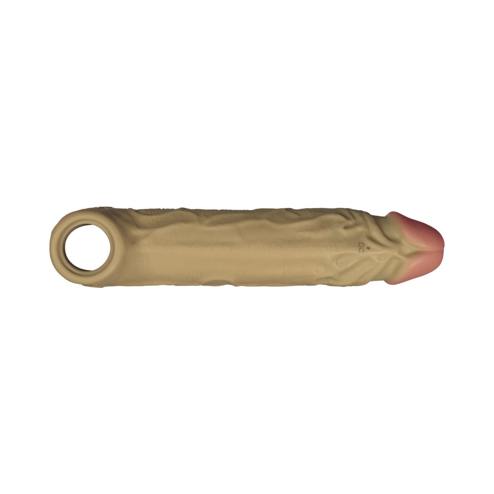 Shaft Flexskin Liquid Silicone 7.8" Vibrating Sheath - Oak