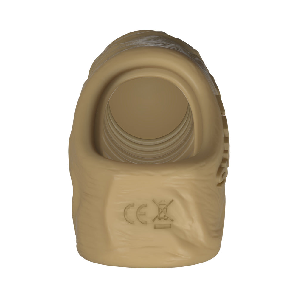 Shaft Flexskin Liquid Silicone 7.8" Vibrating Sheath - Oak
