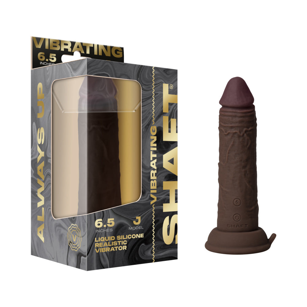 Shaft Flexskin Liquid Silicone 6.5" Vibrating Dong - Mahogany