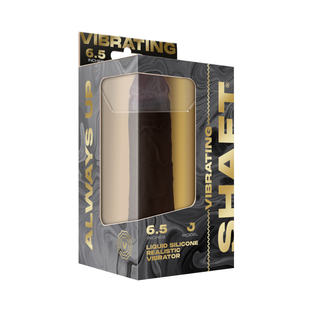 Shaft Flexskin Liquid Silicone 6.5" Vibrating Dong - Mahogany