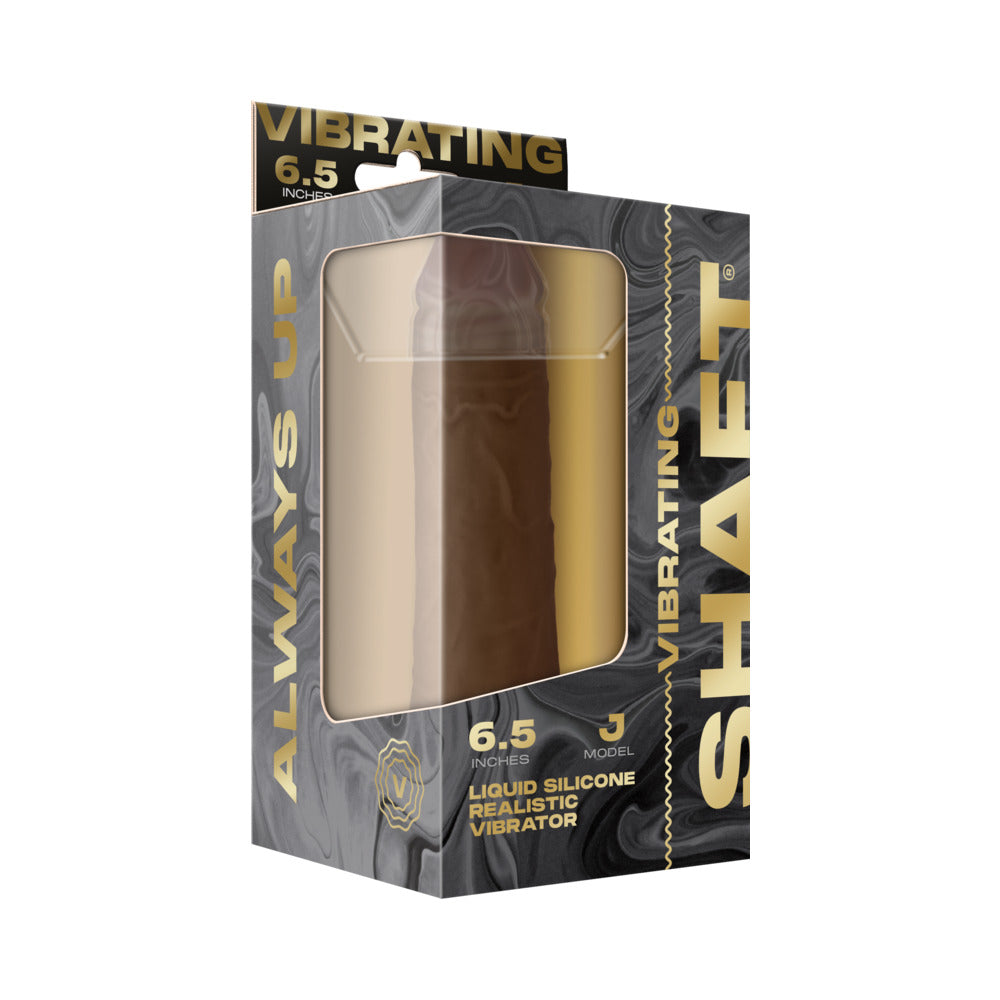 Shaft Flexskin Liquid Silicone 6.5" Vibrating Dong - Oak