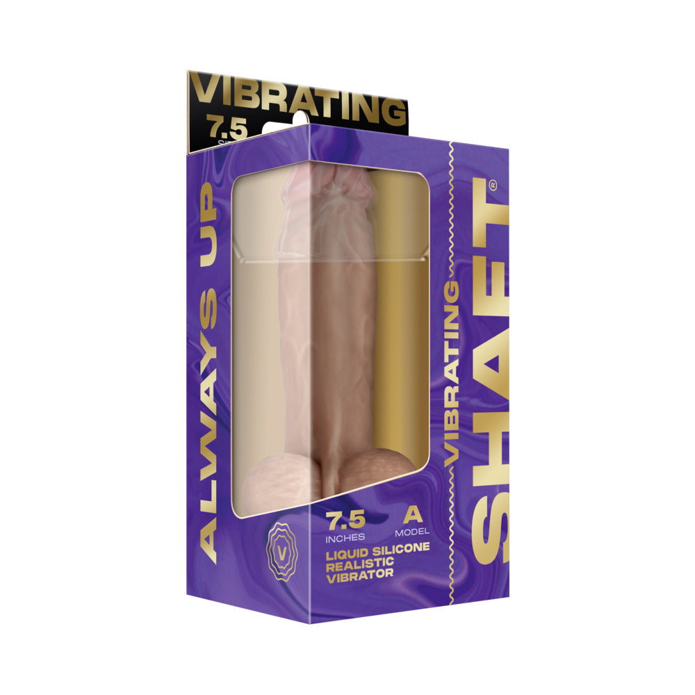 Shaft Flexskin Liquid Silicone 7.5" Vibrating Dong w/Balls - Pine