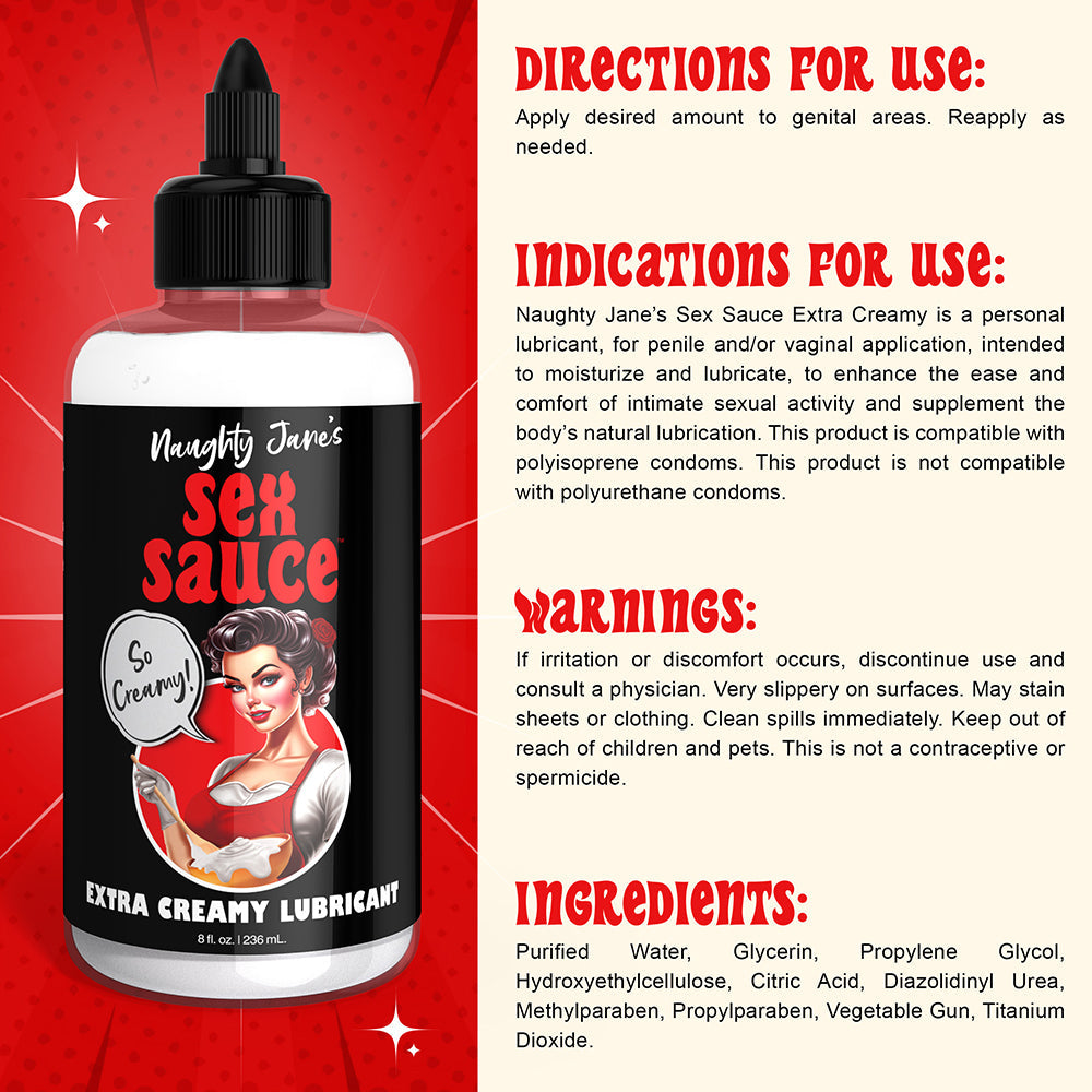Naughty Jane's Sex Sauce Extra Creamy Lubricant 8oz