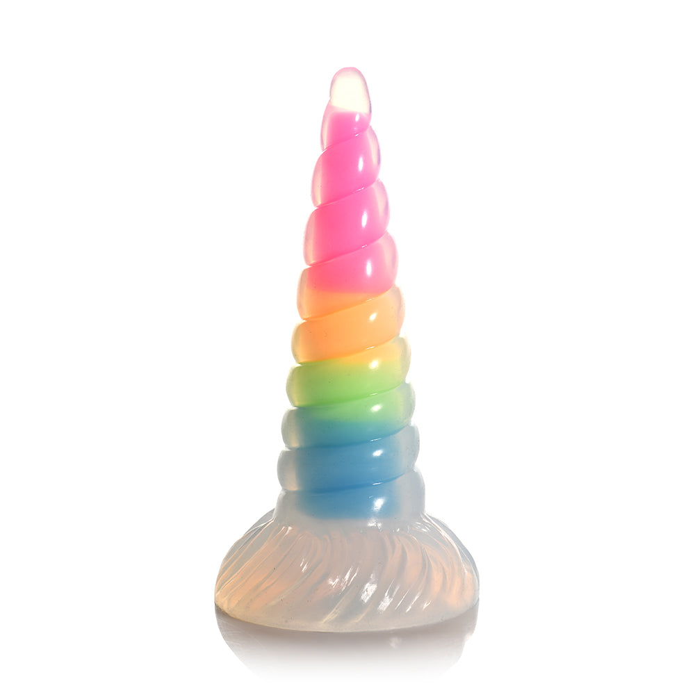 Creature Cocks Uni Glow in the Dark Silicone Dildo - Rainbow