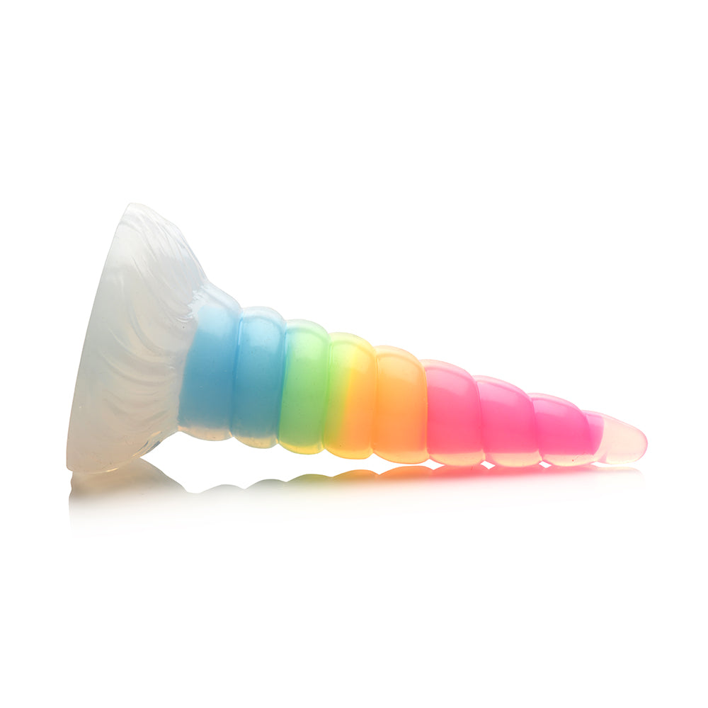 Creature Cocks Uni Glow in the Dark Silicone Dildo - Rainbow