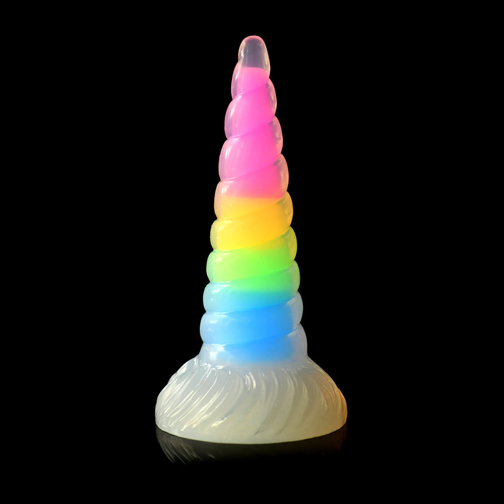 Creature Cocks Uni Glow in the Dark Silicone Dildo - Rainbow