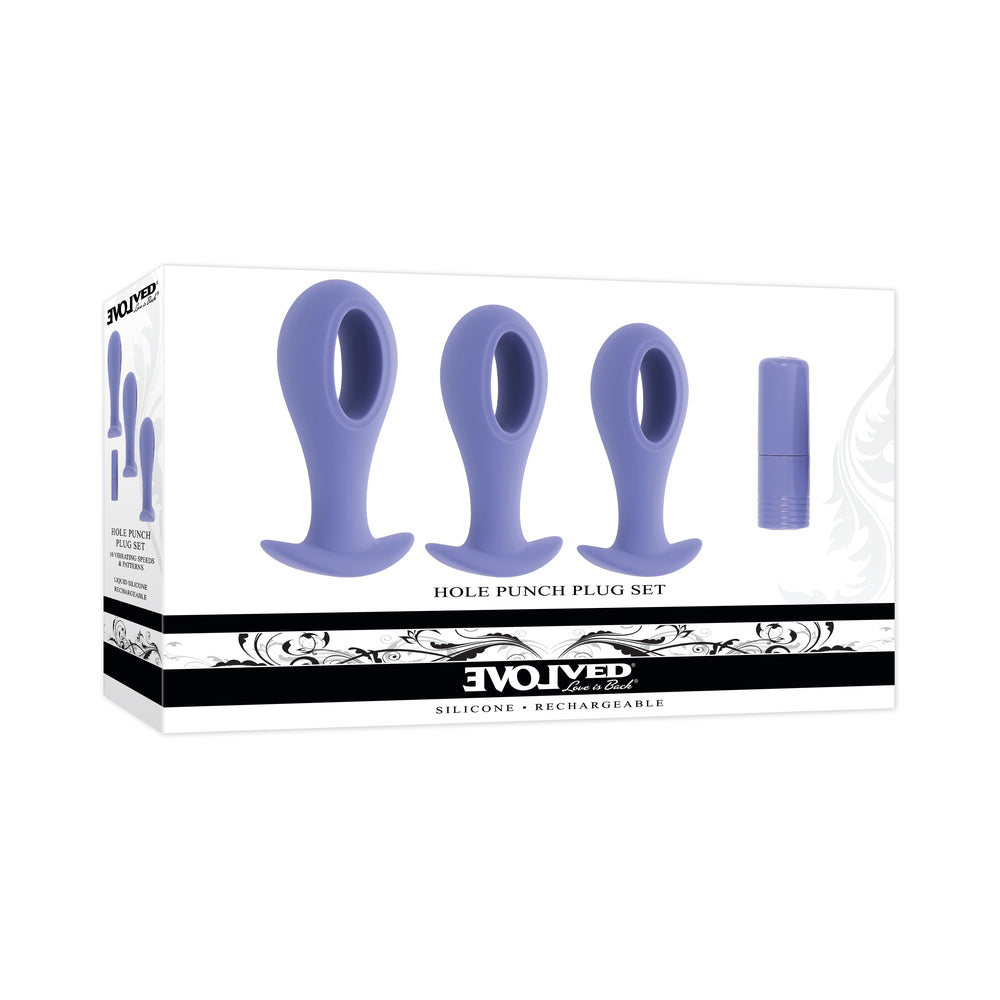 Evolved Hole Punch Anal Plug Set - Purple Set of 3