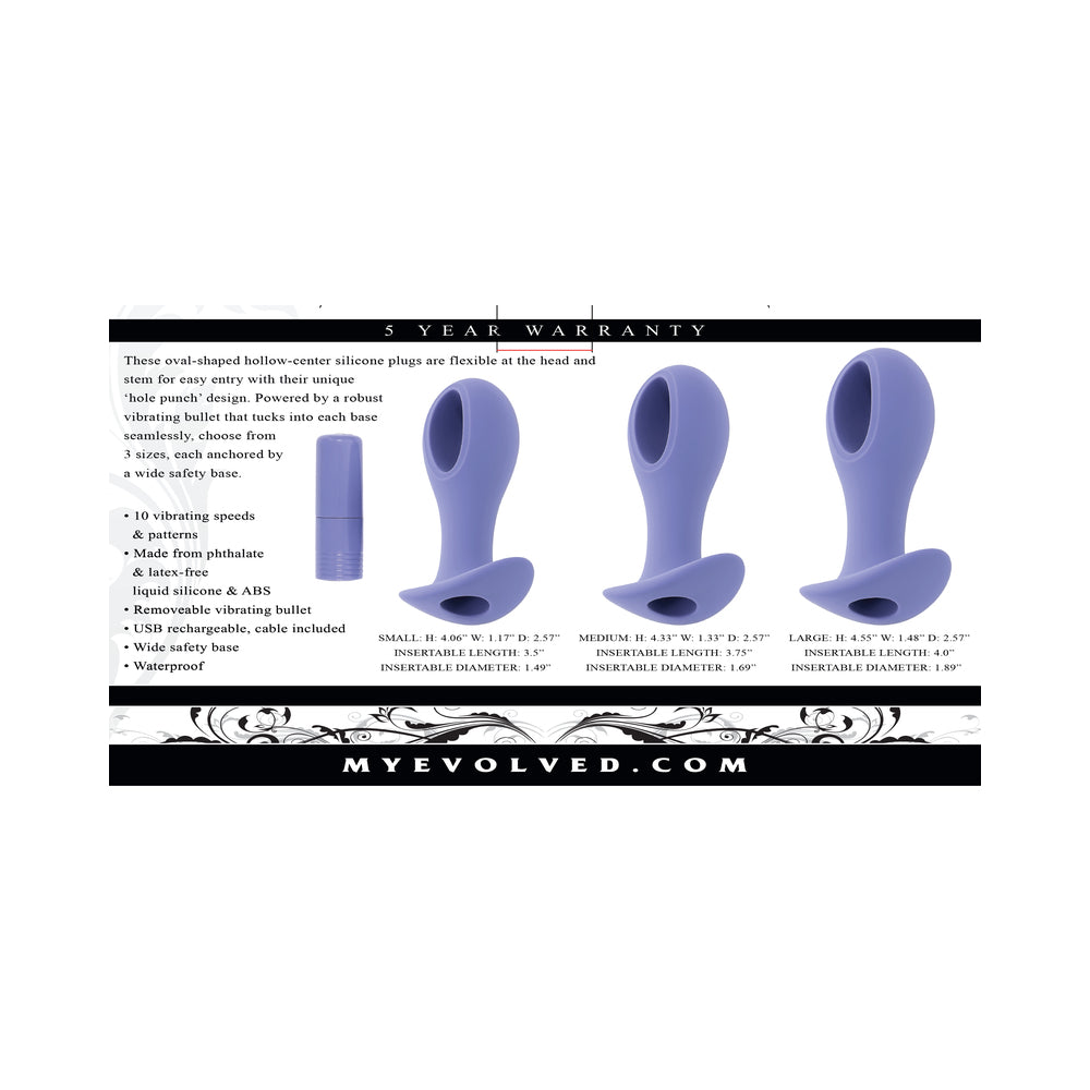 Evolved Hole Punch Anal Plug Set - Purple Set of 3