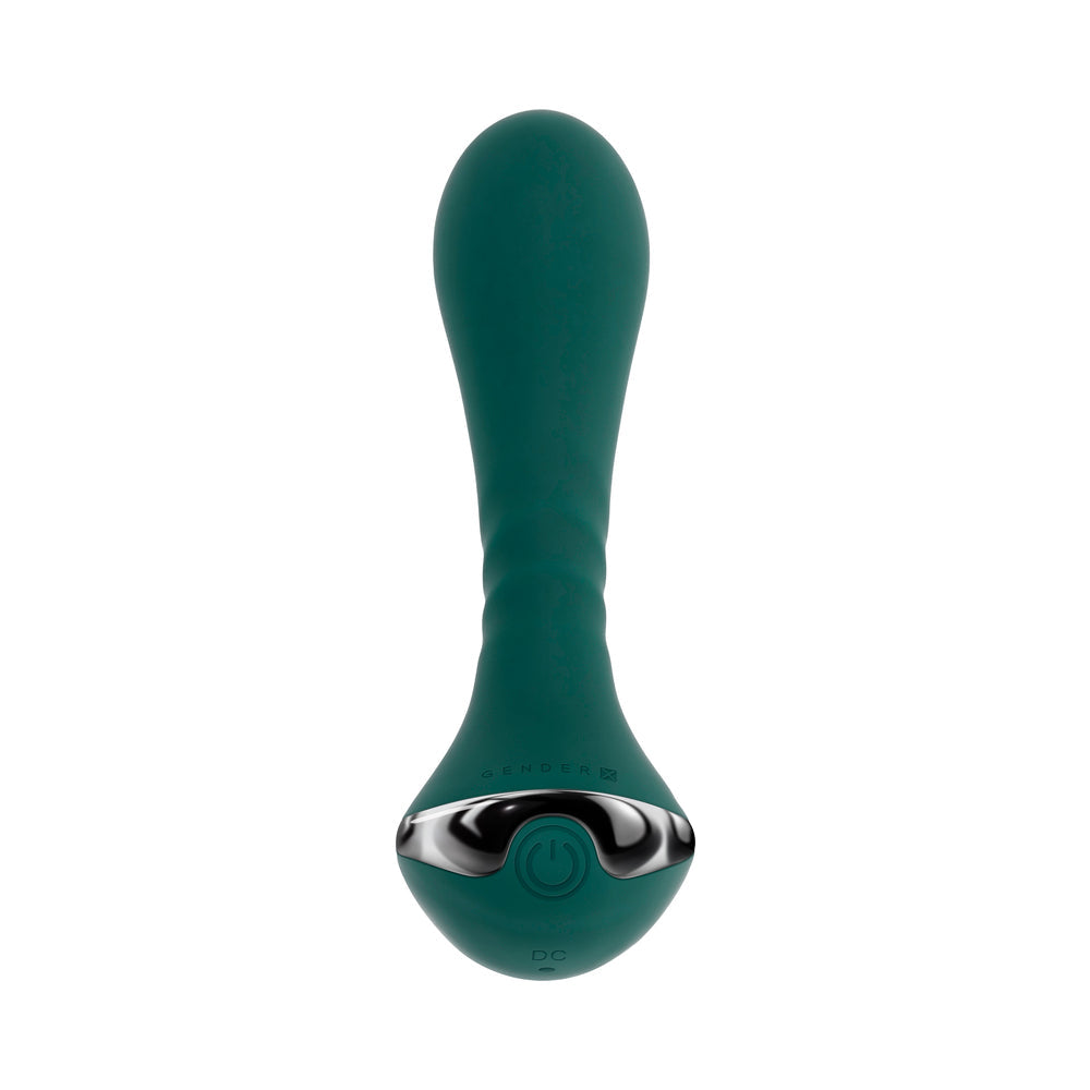 Gender X Goes Anywhere Vibrating Silicone Plug - Teal
