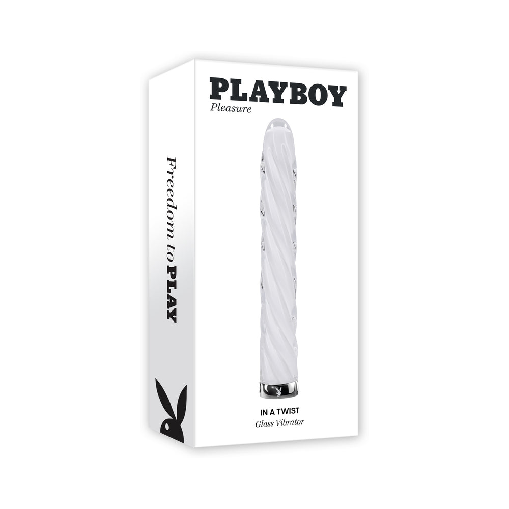 Playboy Pleasure In the Twist Glass Vibrator - White