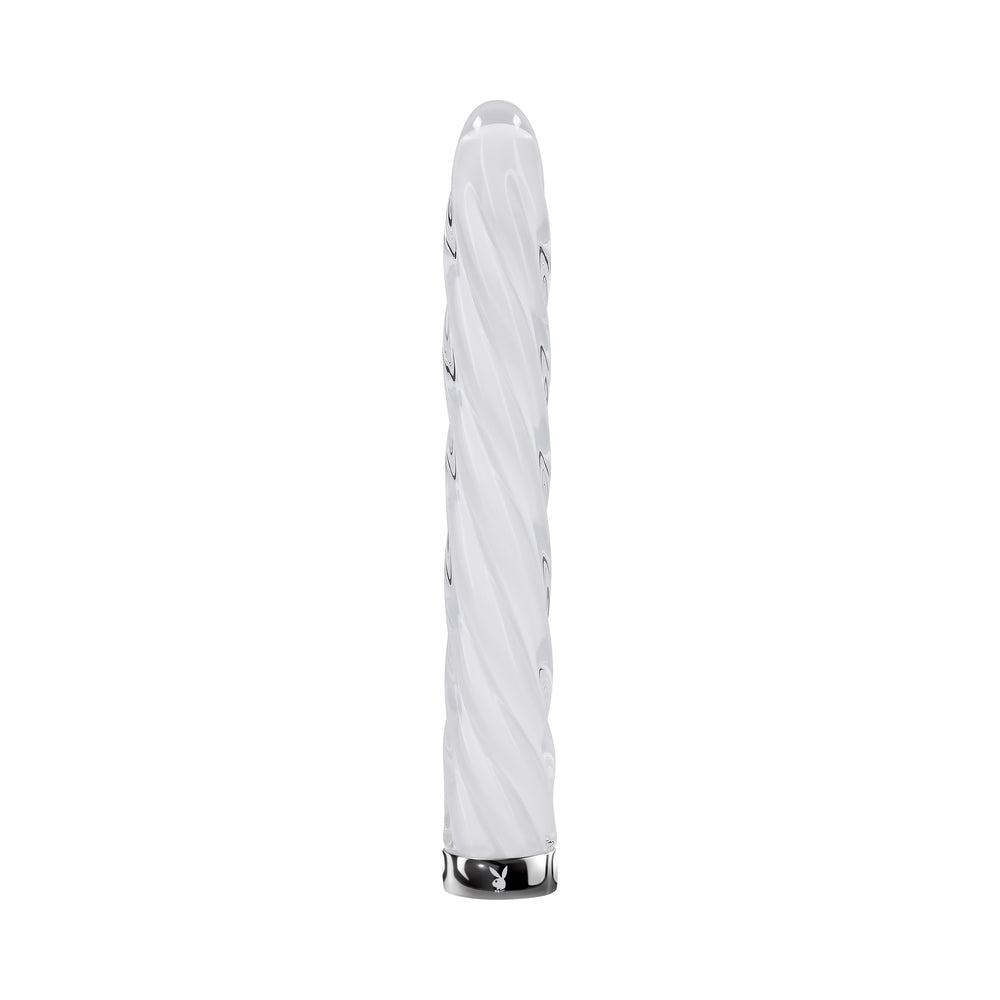Playboy Pleasure In the Twist Glass Vibrator - White