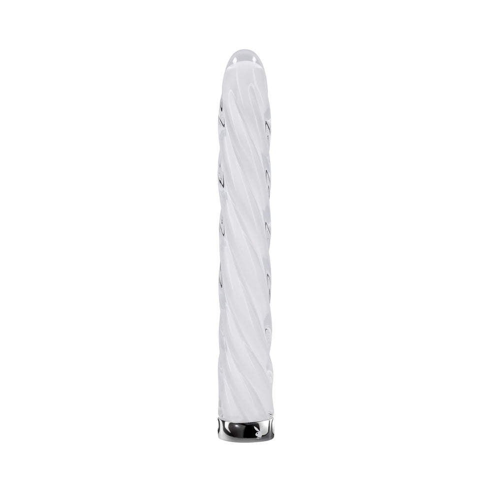 Playboy Pleasure In the Twist Glass Vibrator - White
