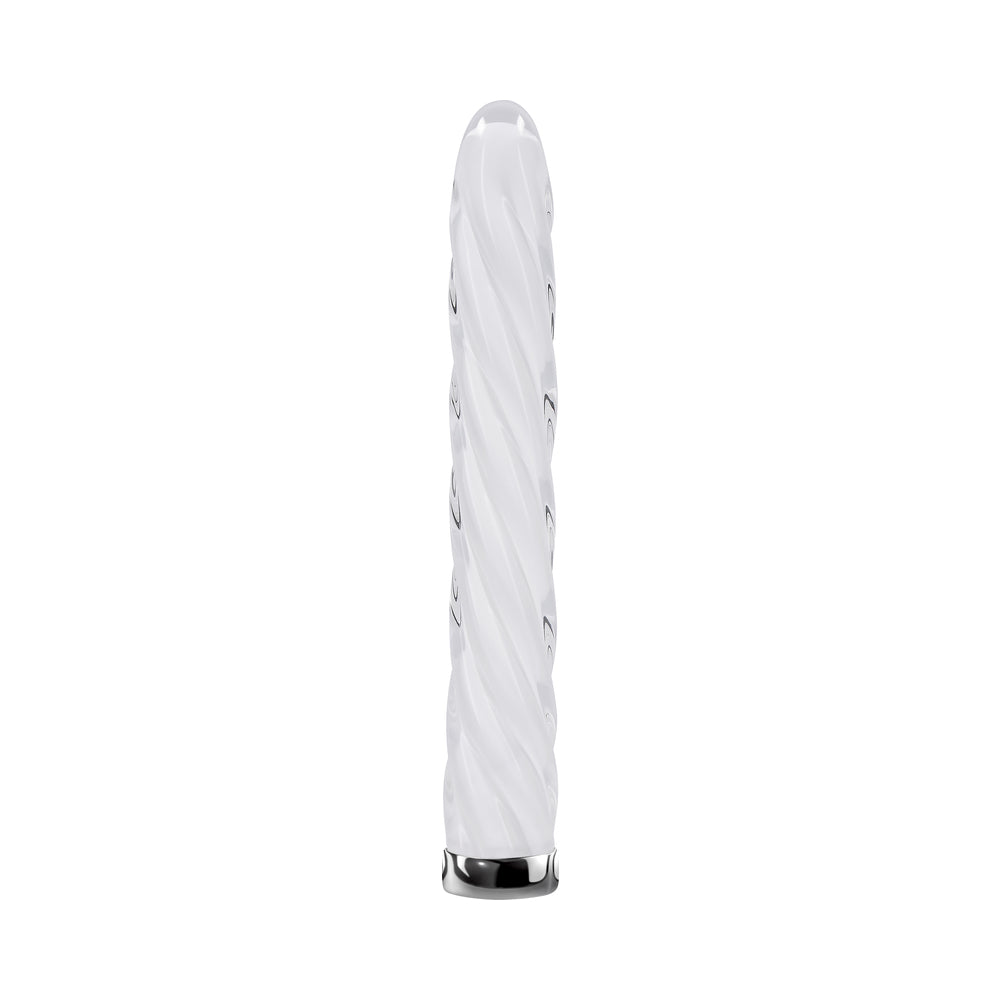Playboy Pleasure In the Twist Glass Vibrator - White