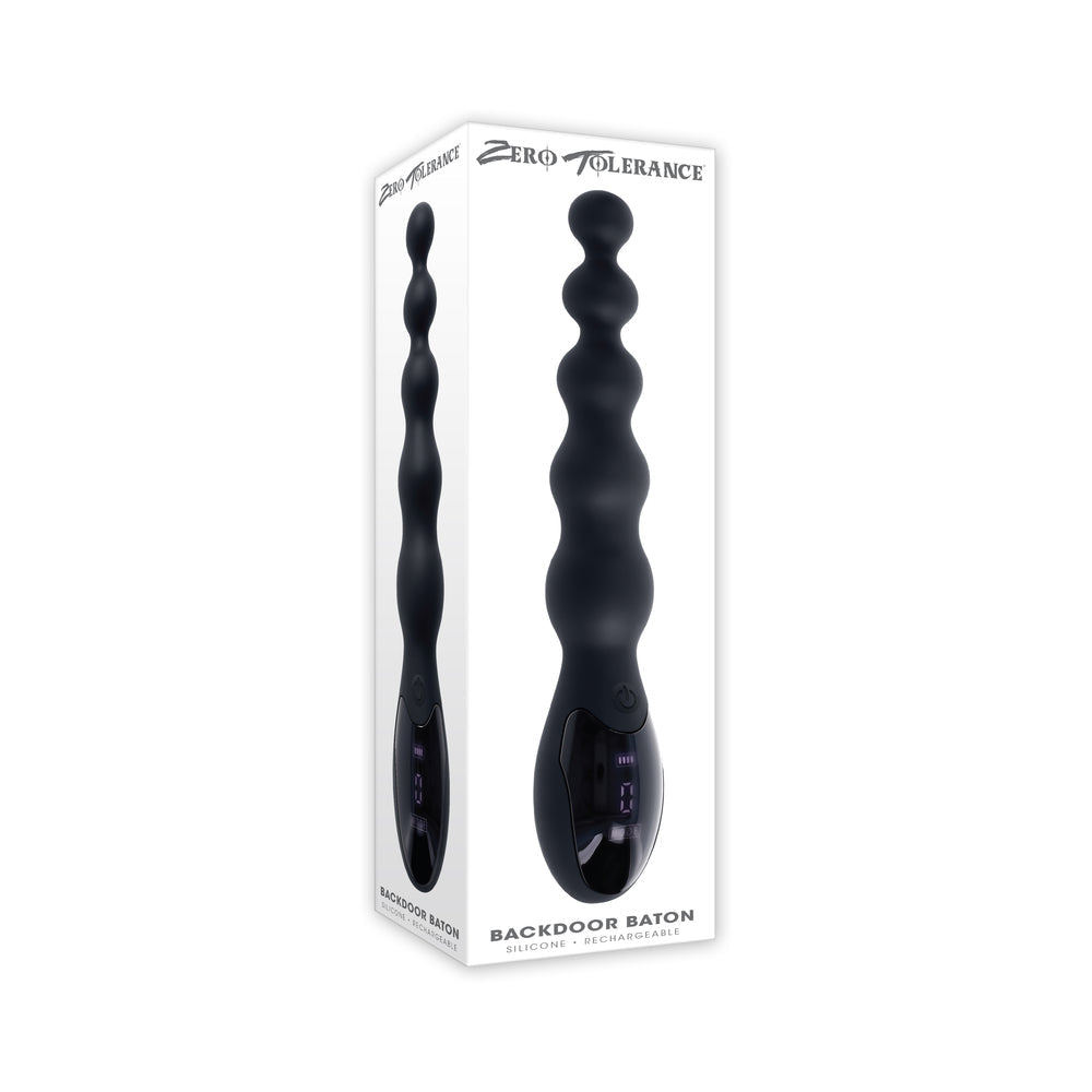 Zero Tolerance Backdoor Baton Beaded Anal Vibrator - Black