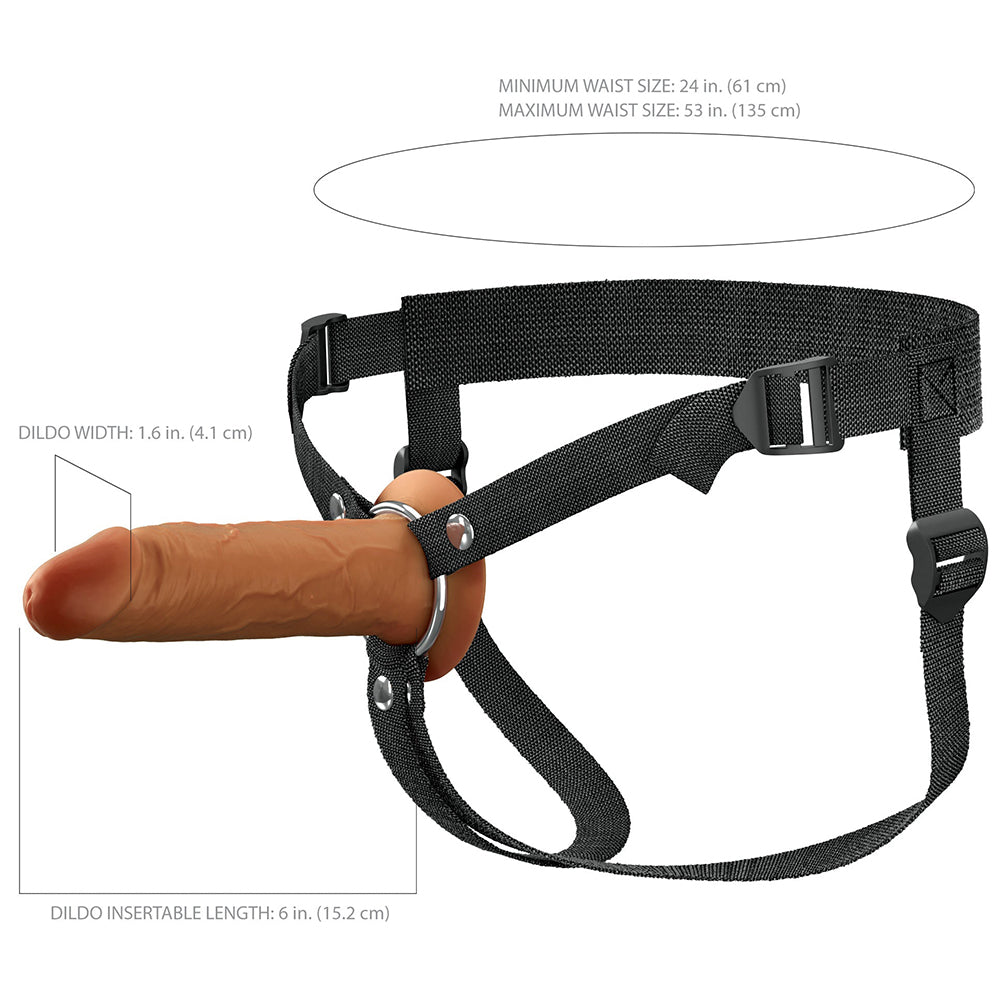Fantasy X-Tensions Elite Silicone Hollow Strap On-Brown 6"
