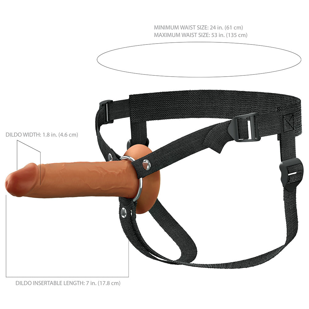 Fantasy X-Tensions Elite Silicone Hollow Strap On-Brown 7"