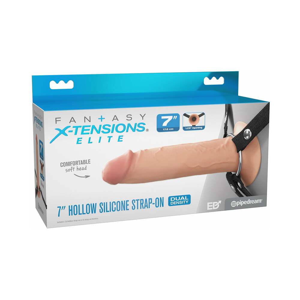 Fantasy X-Tensions Elite Silicone Hollow Strap On-Light 7"