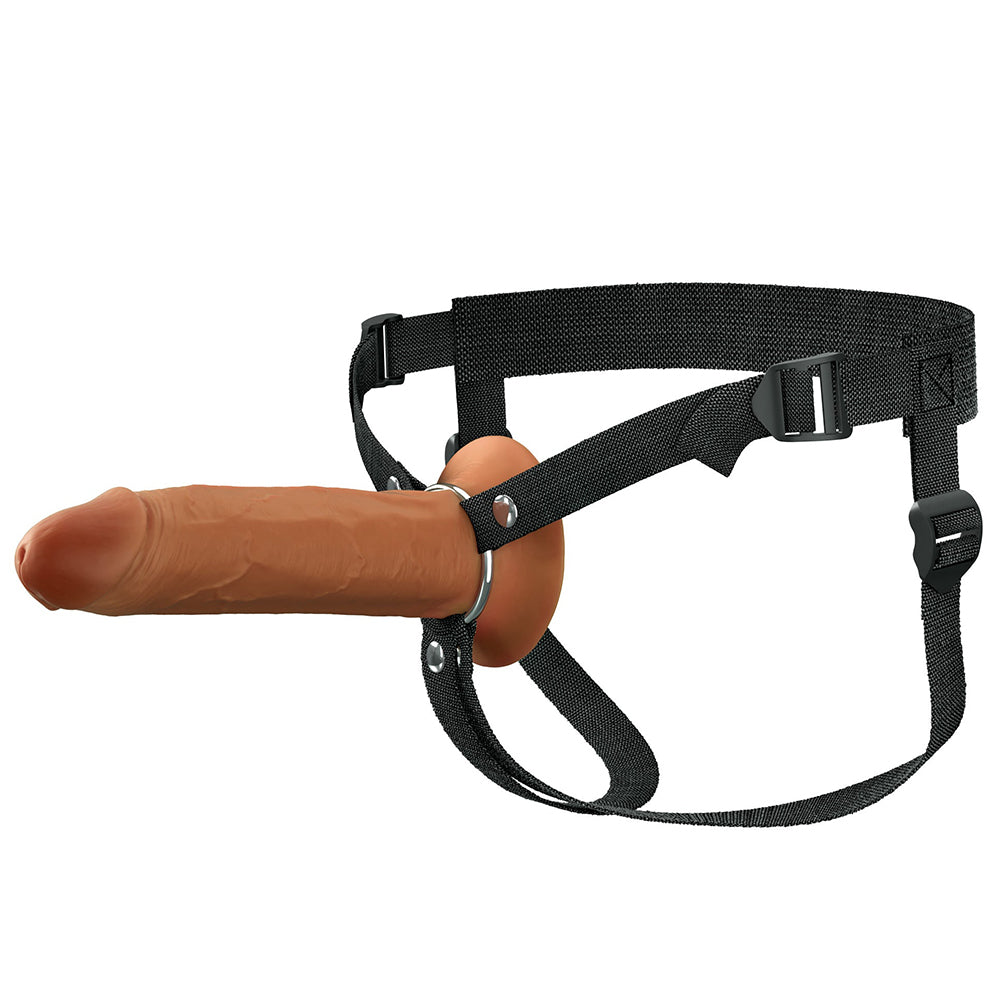 Fantasy X-Tensions Elite Silicone Hollow Strap On-Brown 8"