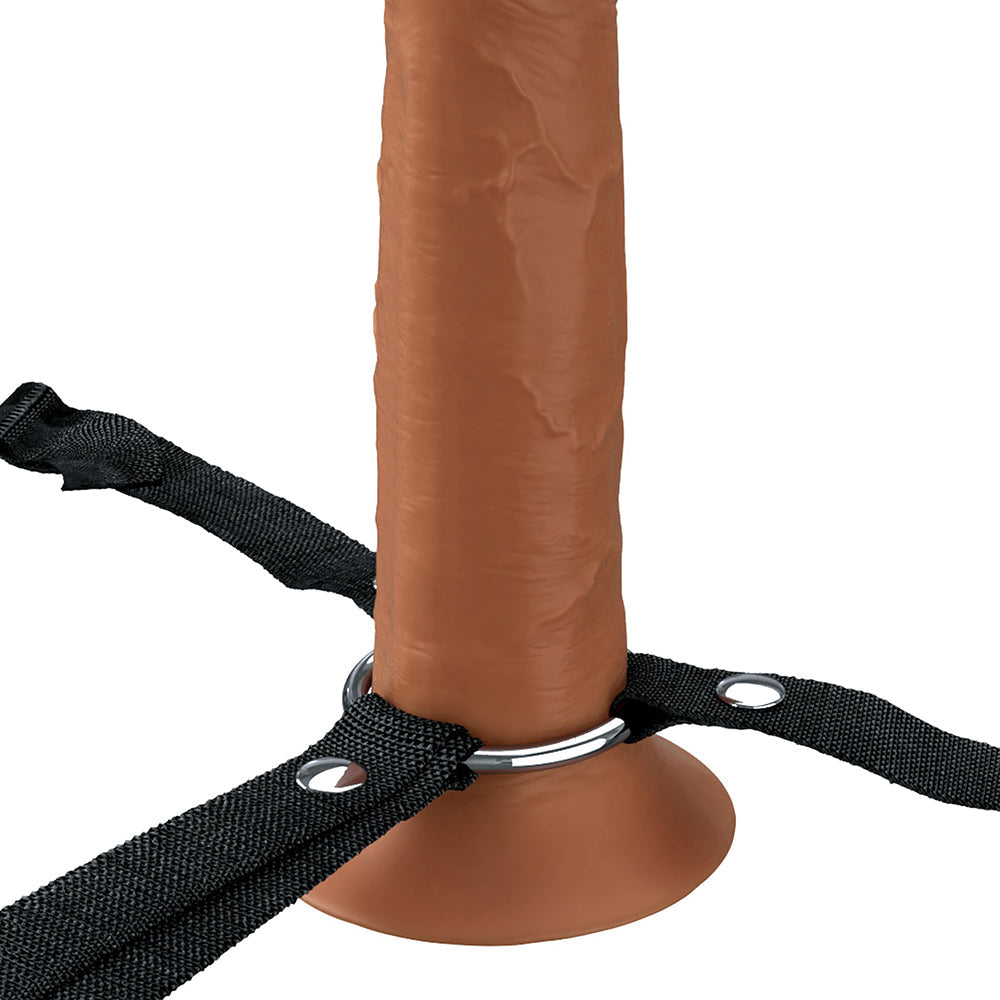 Fantasy X-Tensions Elite Silicone Hollow Strap On-Brown 8"
