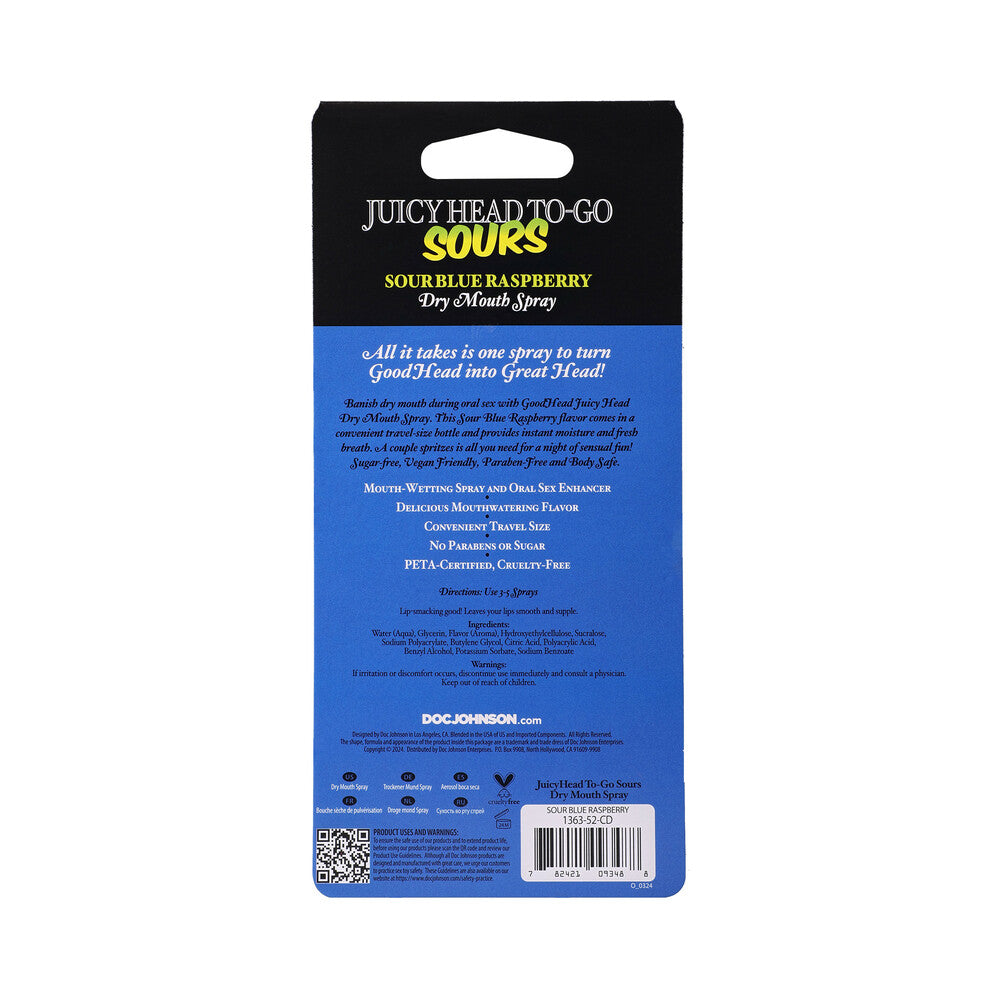 Goodhead Juicy Head Dry Mouth Spray To Go-Sour Blue Raspberry .30oz