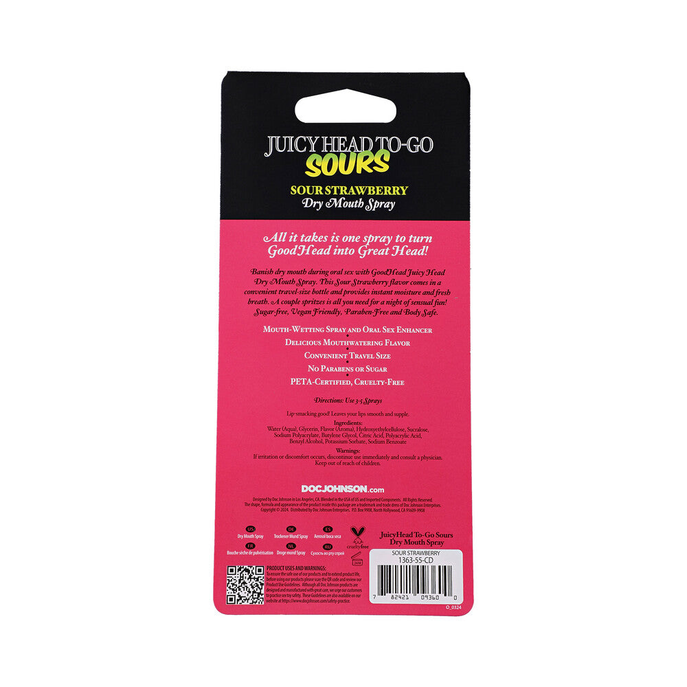 Goodhead Juicy Head Dry Mouth Spray To Go-Sour Strawberry .30oz