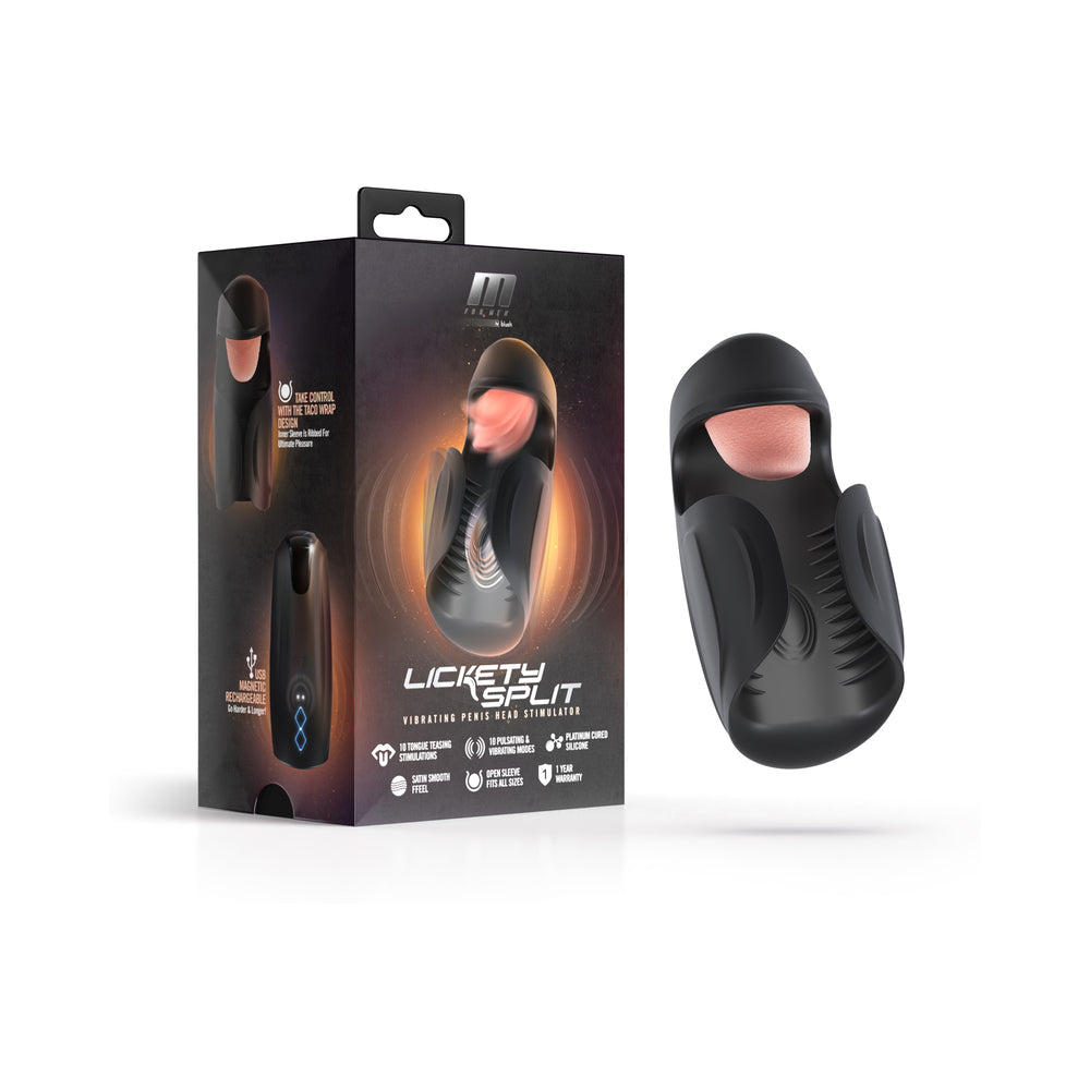 Blush M For Men - Lickety Split - Vibrating Penis Head Stimulator - Black