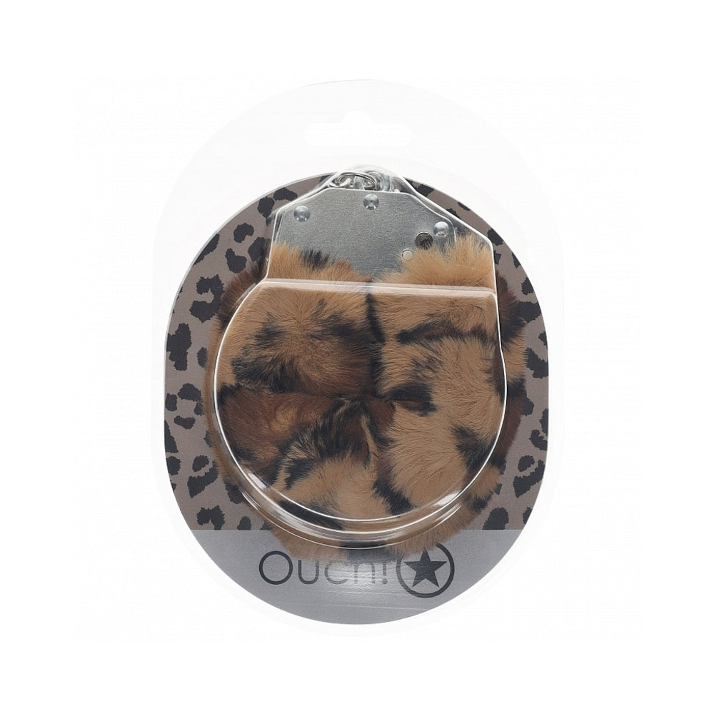 Ouch Heavy Duty Fluffy Handcuffs-Leopard