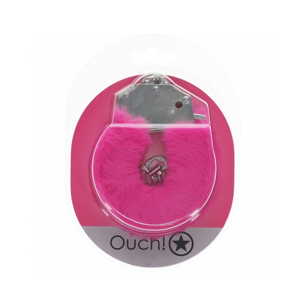 Ouch Heavy Duty Fluffy Handcuffs-Pink