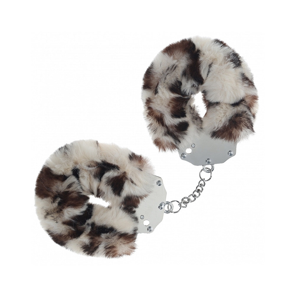 Ouch Heavy Duty Fluffy Handcuffs-SnowLeopard