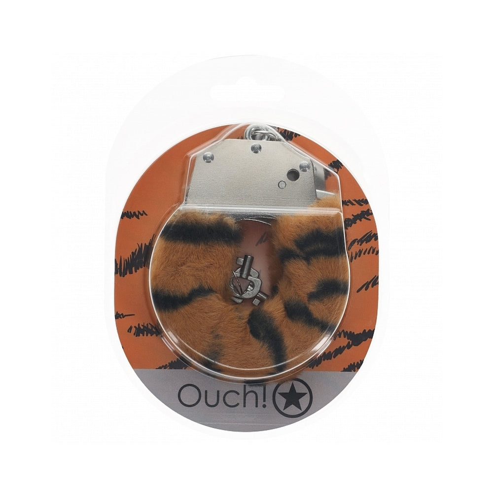 Shots Ouch! Heavy-duty Fluffy Handcuffs - Tiger